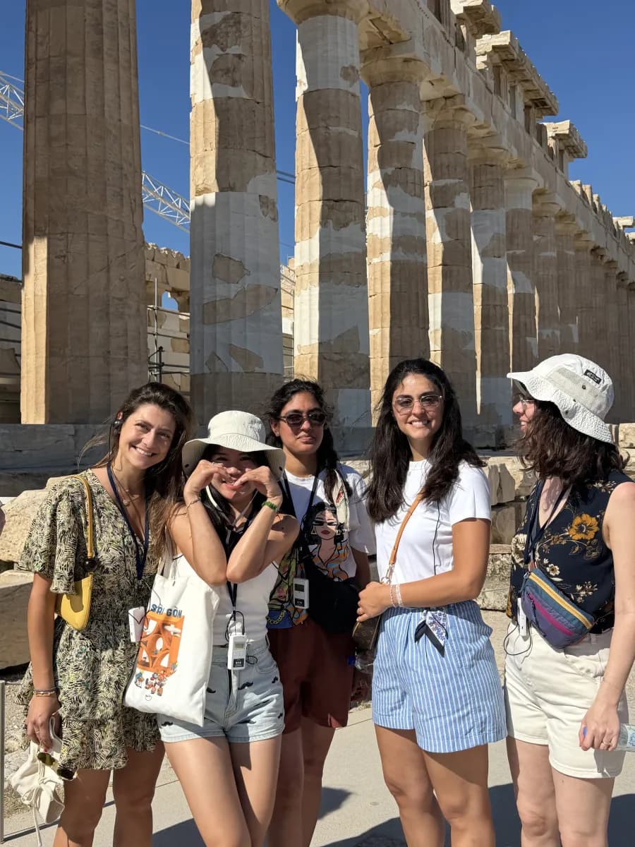 A group of Matrix One colleagues together at the Acropolis in Athens