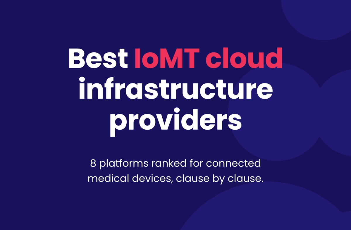 Best IoMT cloud infrastructure providers. 8 platforms ranked for connected medical devices, clause by clause.